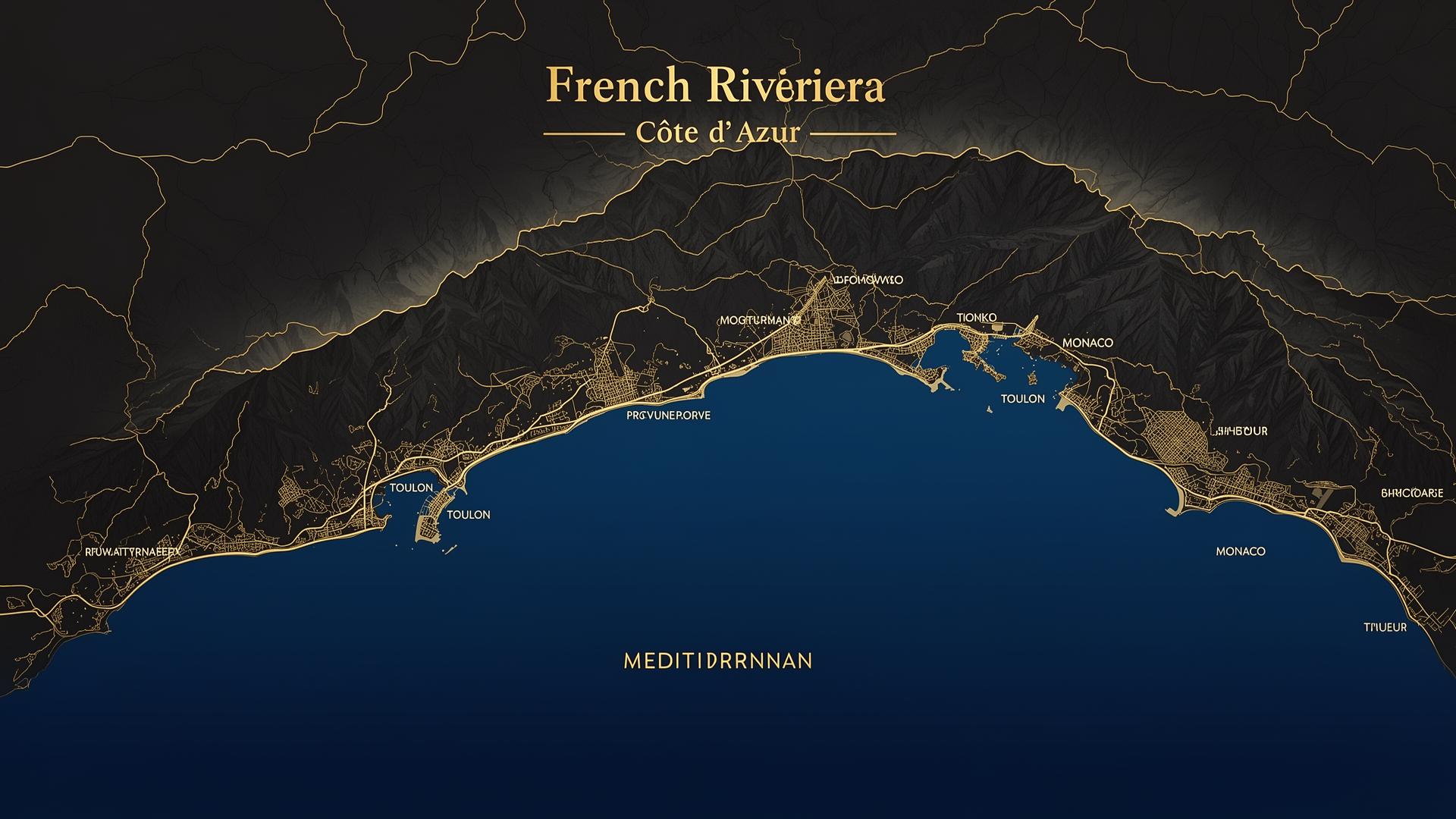 Carte interactive de la Côte d'Azur avec nos destinations VTC